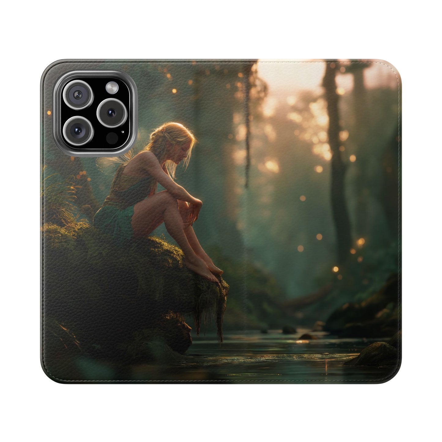 Mossy Bank Fairy Flip Cases – Golden Hour Sentinel Portrait