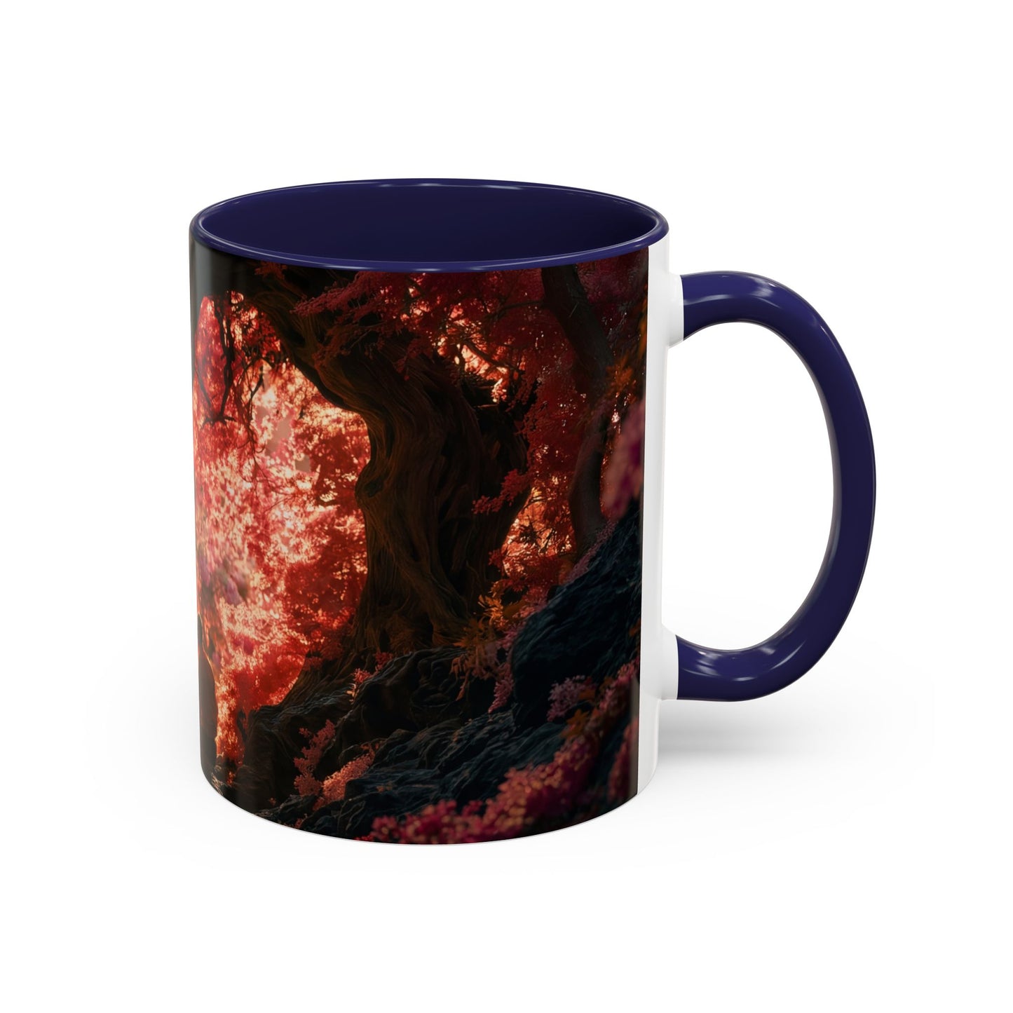 Crimson Heart Grove Accent Coffee Mug (11, 15oz) – Twisted Canopy Romance Scene