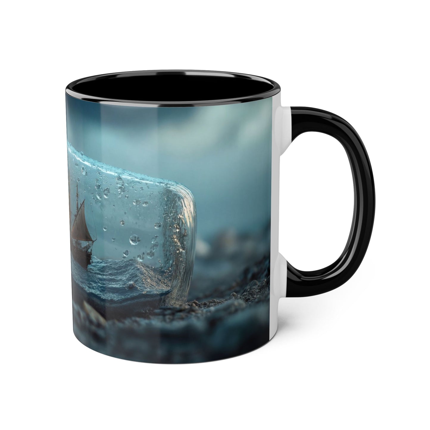 Storm Captured Accent Mugs, 11oz – Ship in a Bottle Lightning Scene