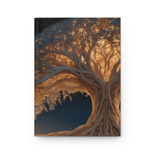 Celestial Tree Hardcover Journal Matte – Whispering Starlight Canopy