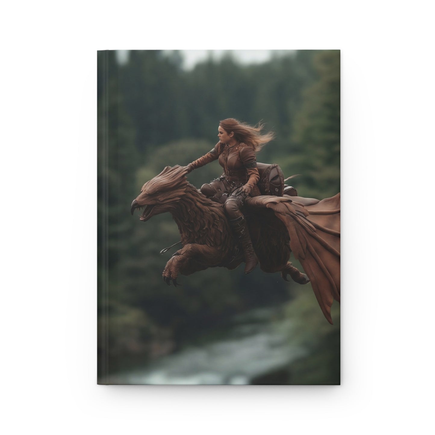 Dragon Rider Hardcover Journal Matte – Forest Skybound Adventure