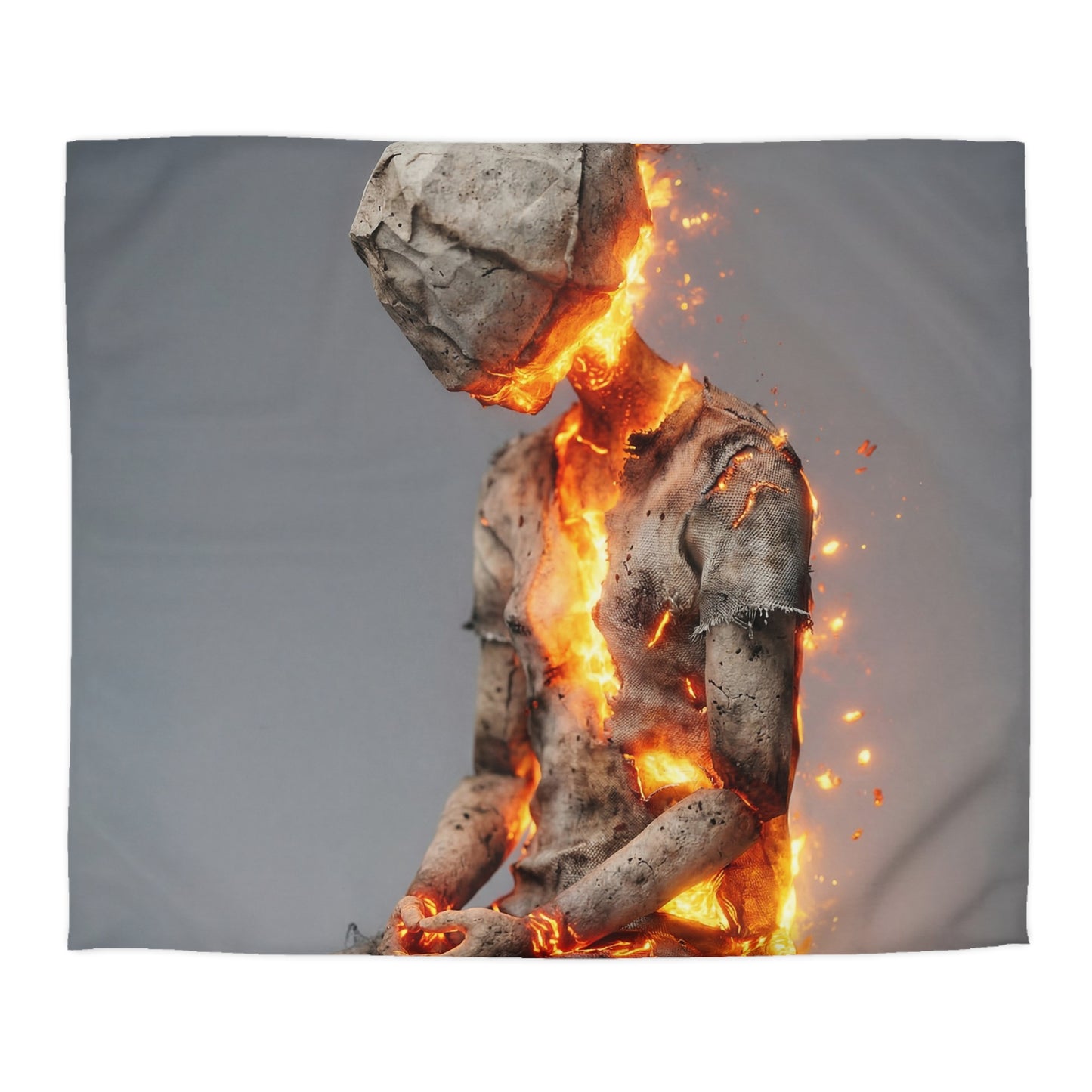 Ember-Spirit Meditation Duvet Cover – A Quiet Fire Within