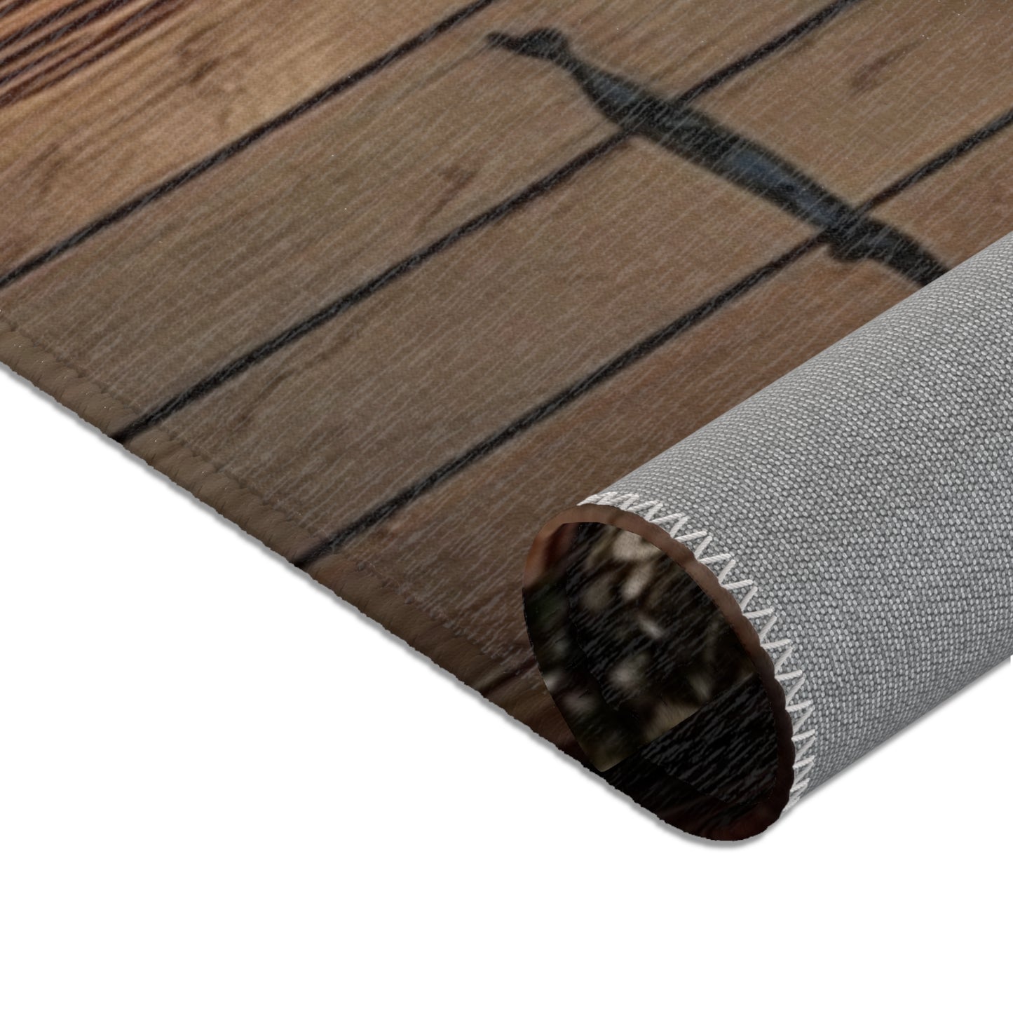 Winter Hollow Cottage Rug – Snow-Dusted Stone & Wood Sanctuary