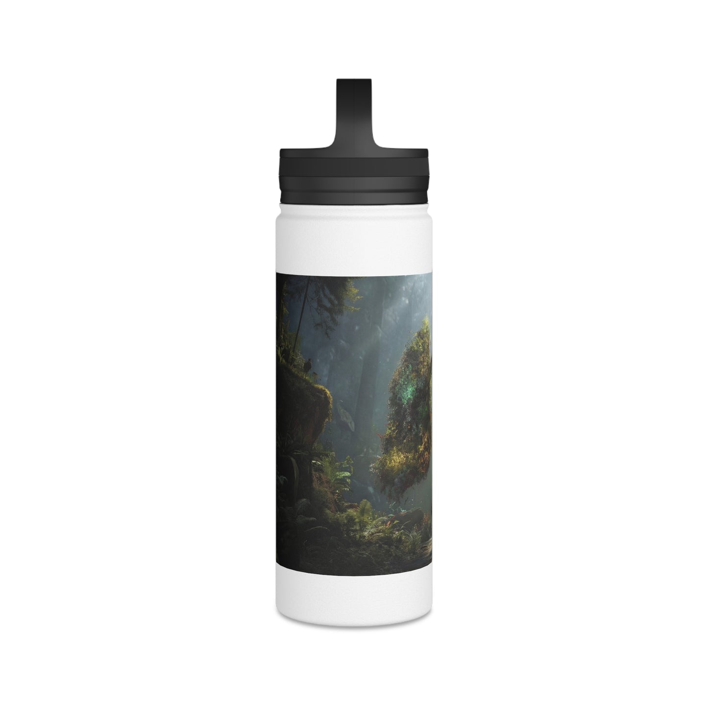 Lungs of the Forest Stainless Steel Water Bottle, Handle Lid – Breath of Ancient Canopy