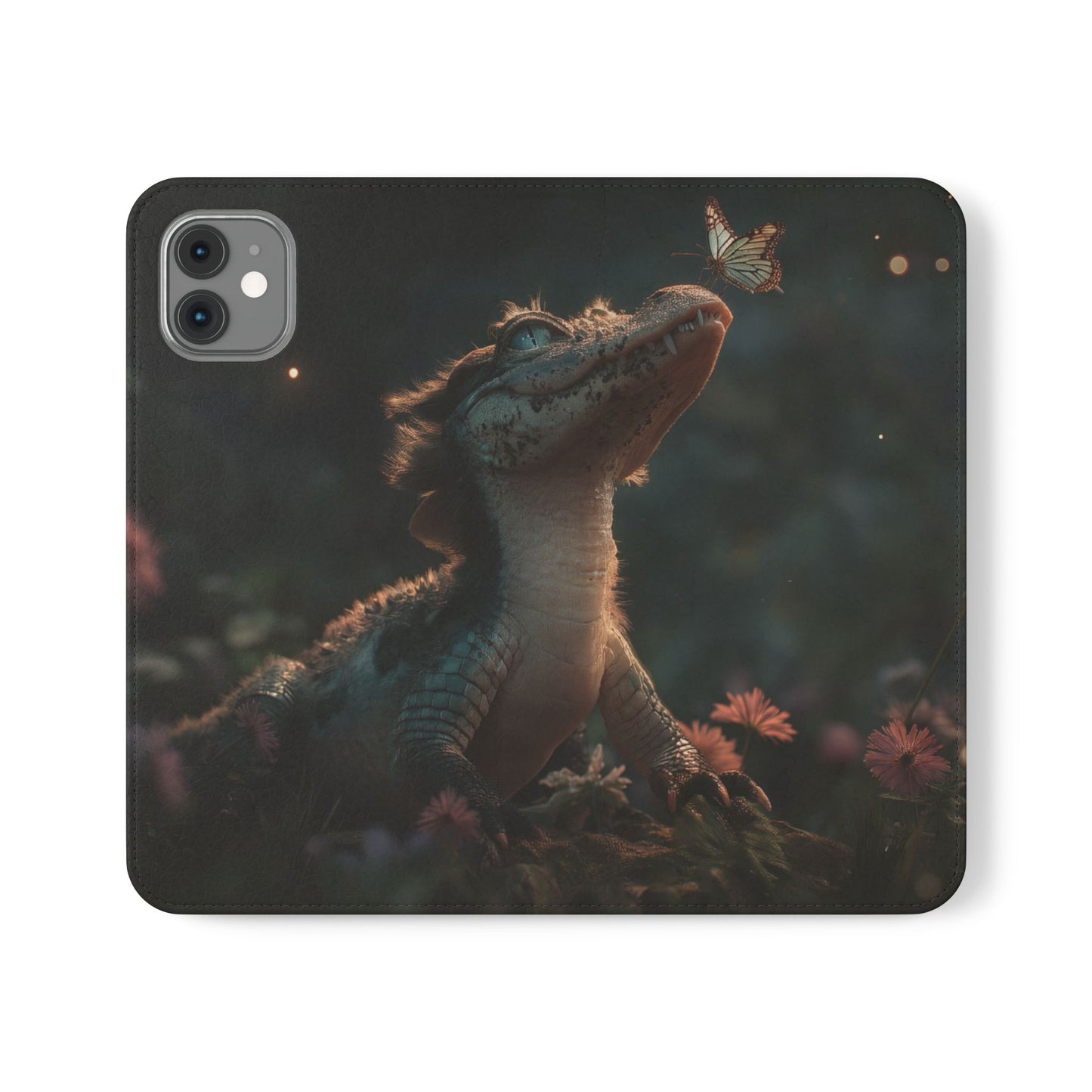 Crocodile Butterfly Flip Cases – Tender Guardian with Moth Companion