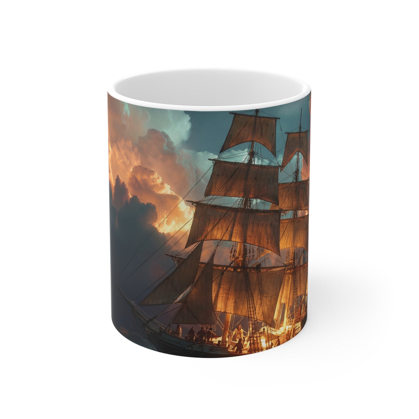 Starlit Galleon Ceramic Mugs (11oz\15oz\20oz) – Voyage Beneath the Celestial Canopy