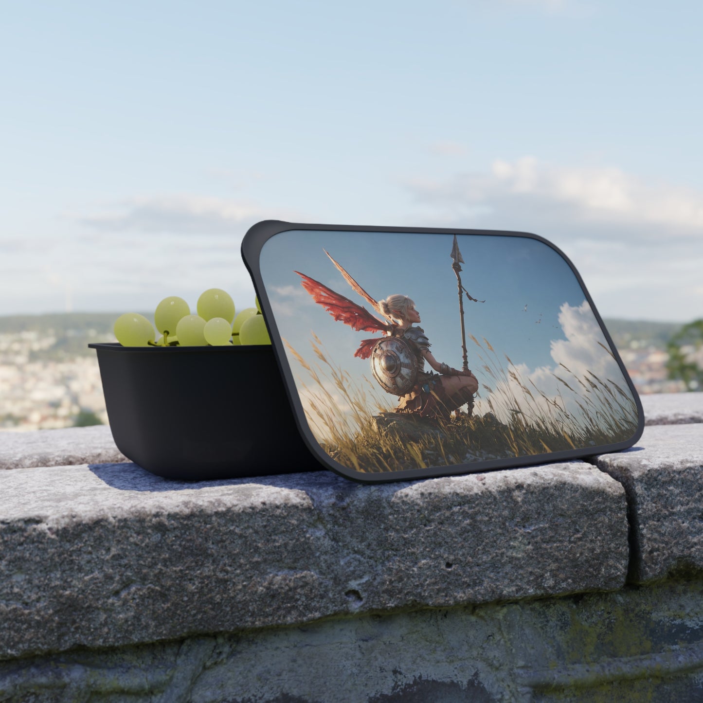 Winged Warrior Bento Box – Sunset Sentinel on the Wind-Swept Ridge