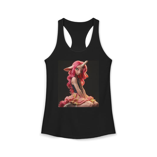 Pink Hair Unicorn Girl – Ethereal Youthful Fantasy Tank Top