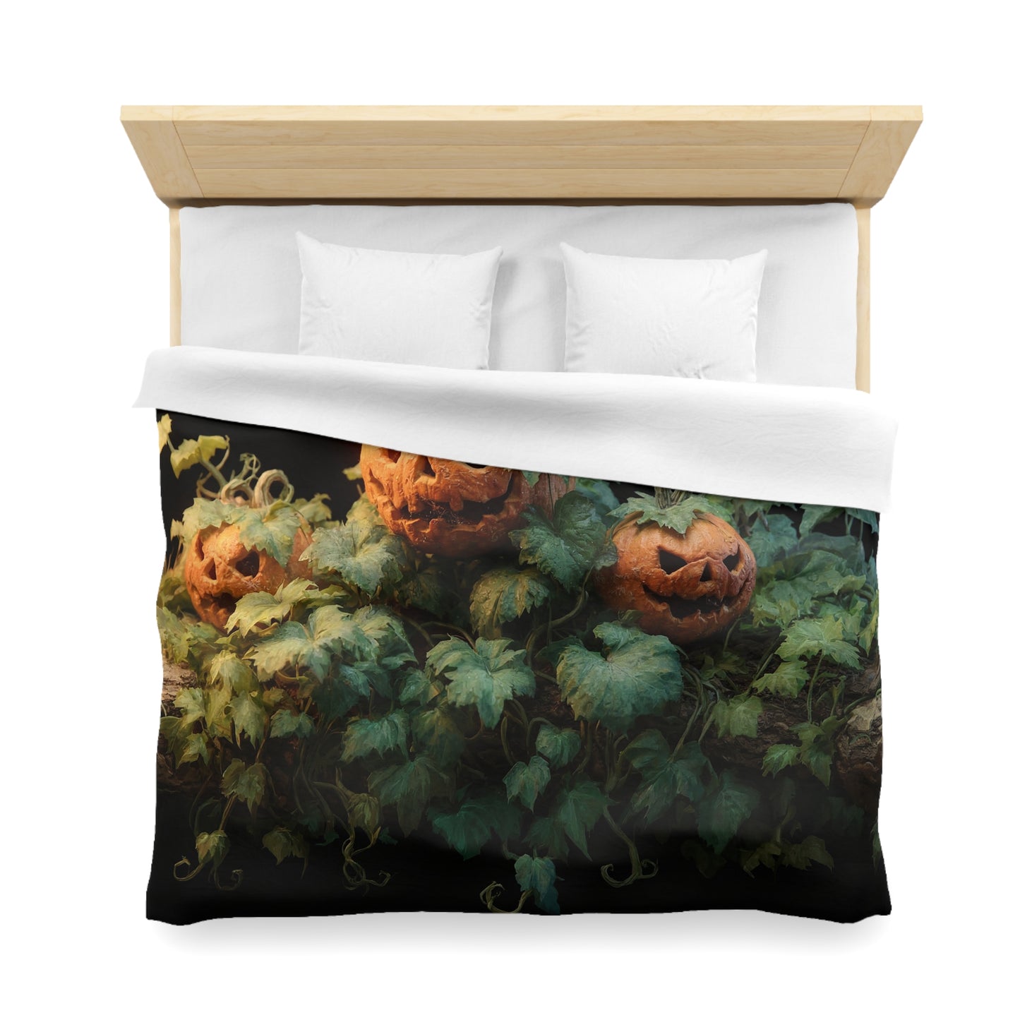 Whispering Pumpkin Grove Microfiber Duvet Cover – Autumn’s Secret Garden