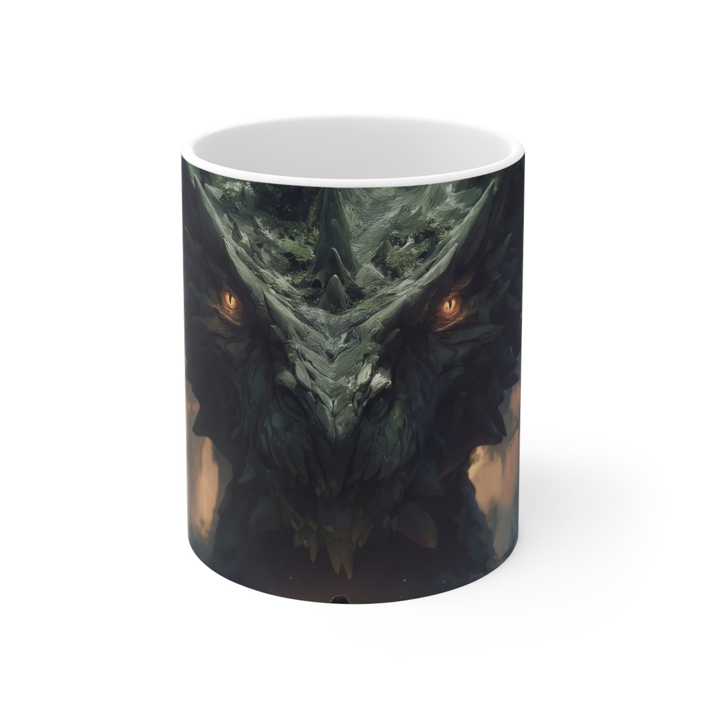 Ancient Dragon Sentinel Ceramic Mugs (11oz\15oz\20oz) – Whispers of the Verdant Throne
