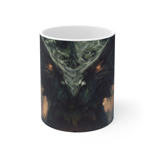 Ancient Dragon Sentinel Ceramic Mugs (11oz\15oz\20oz) – Whispers of the Verdant Throne