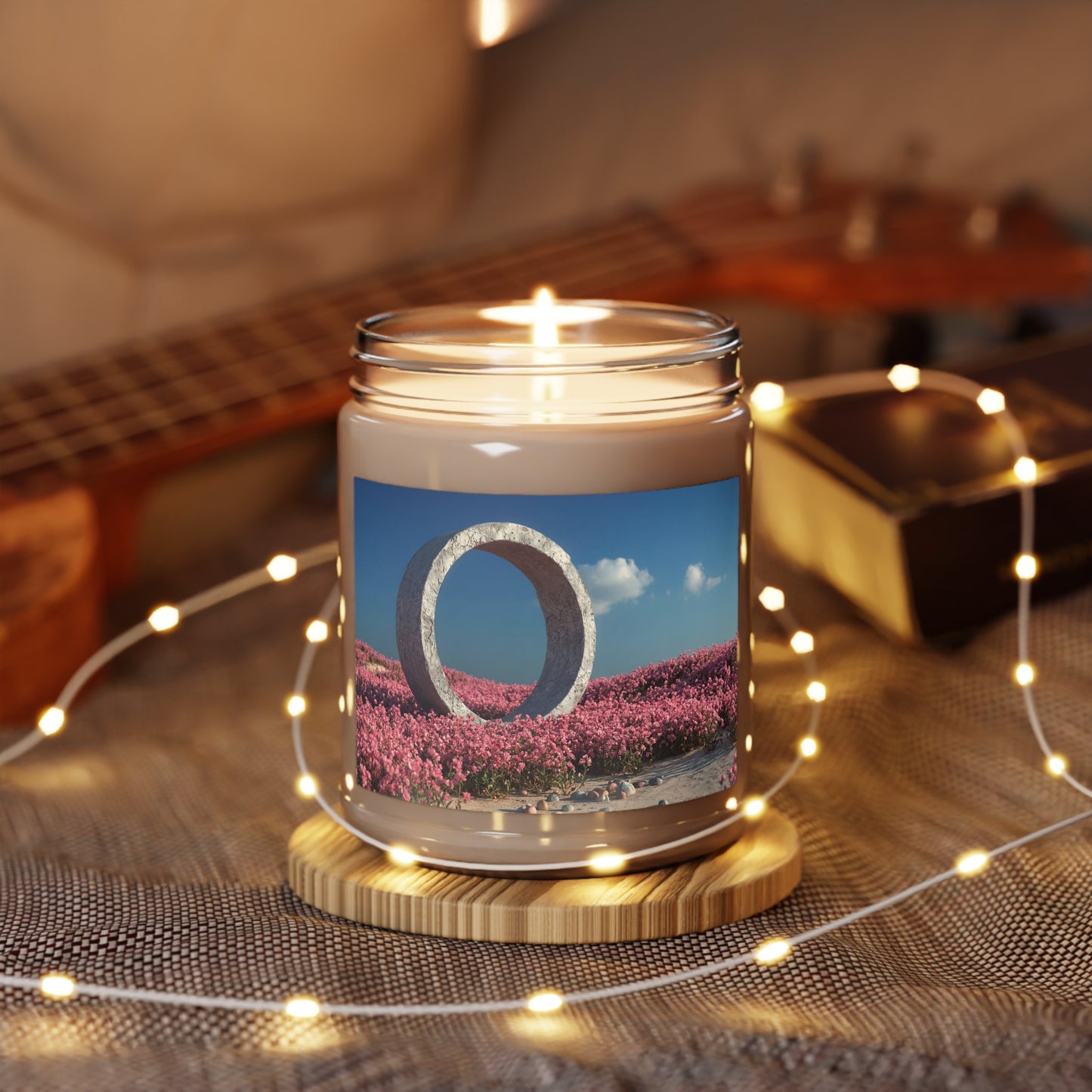 Celestial Ring Scented Soy Candles with White Lid, 9oz – Pink Bloom Portal