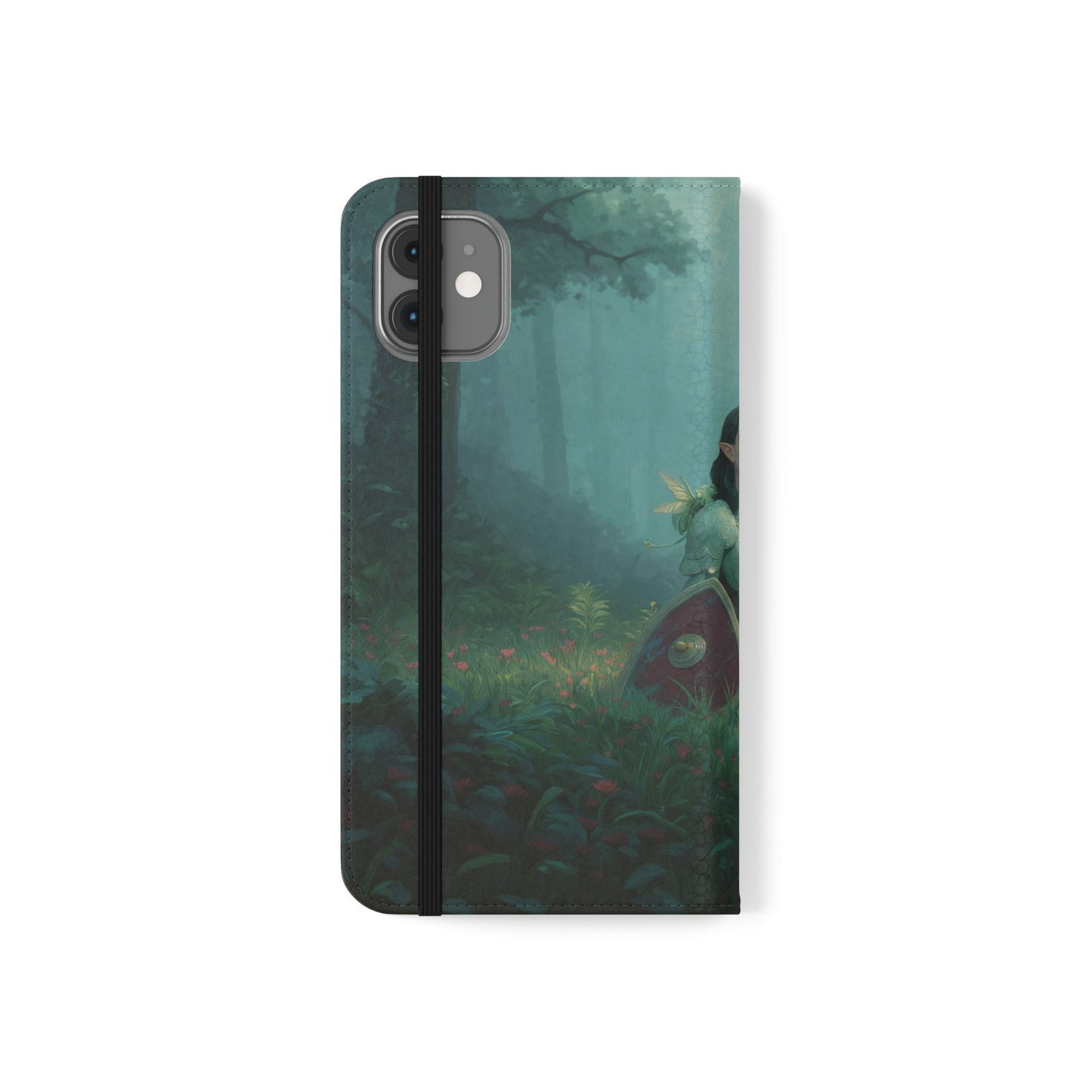 Woodland Sentinel Flip Cases – Green Knight in Misty Grove