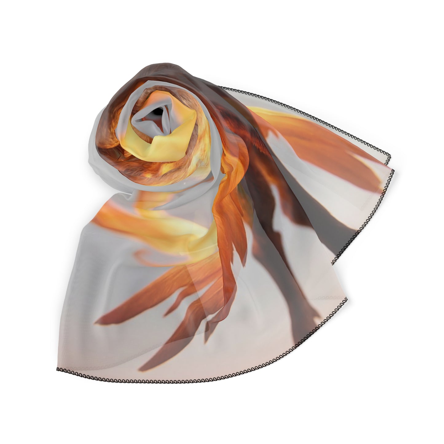 Fiery Fox Sentinel Poly Scarf – Radiant Ember Wingscape