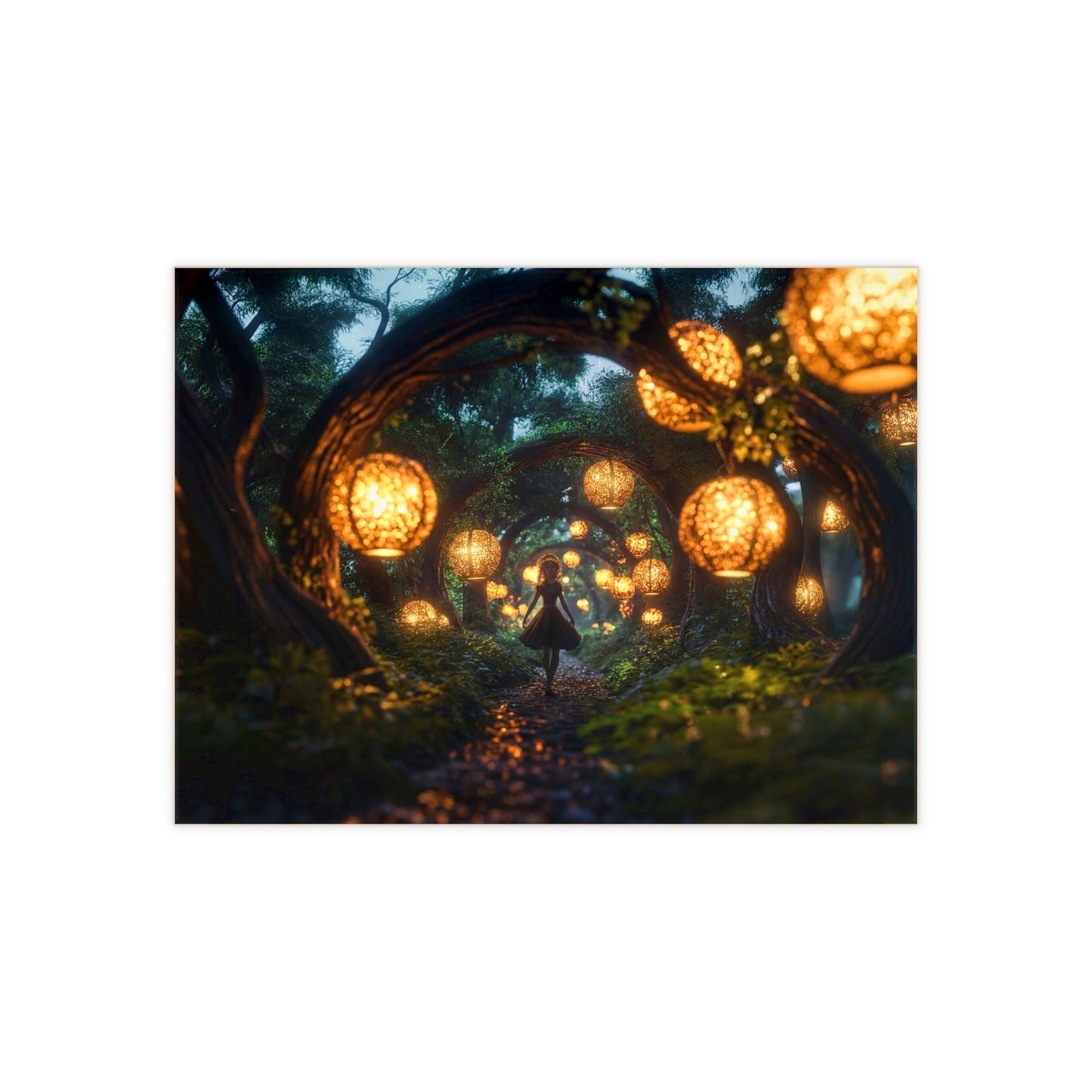 Lantern Grove Ceramic Photo Tile – Guided by Warm Glow
