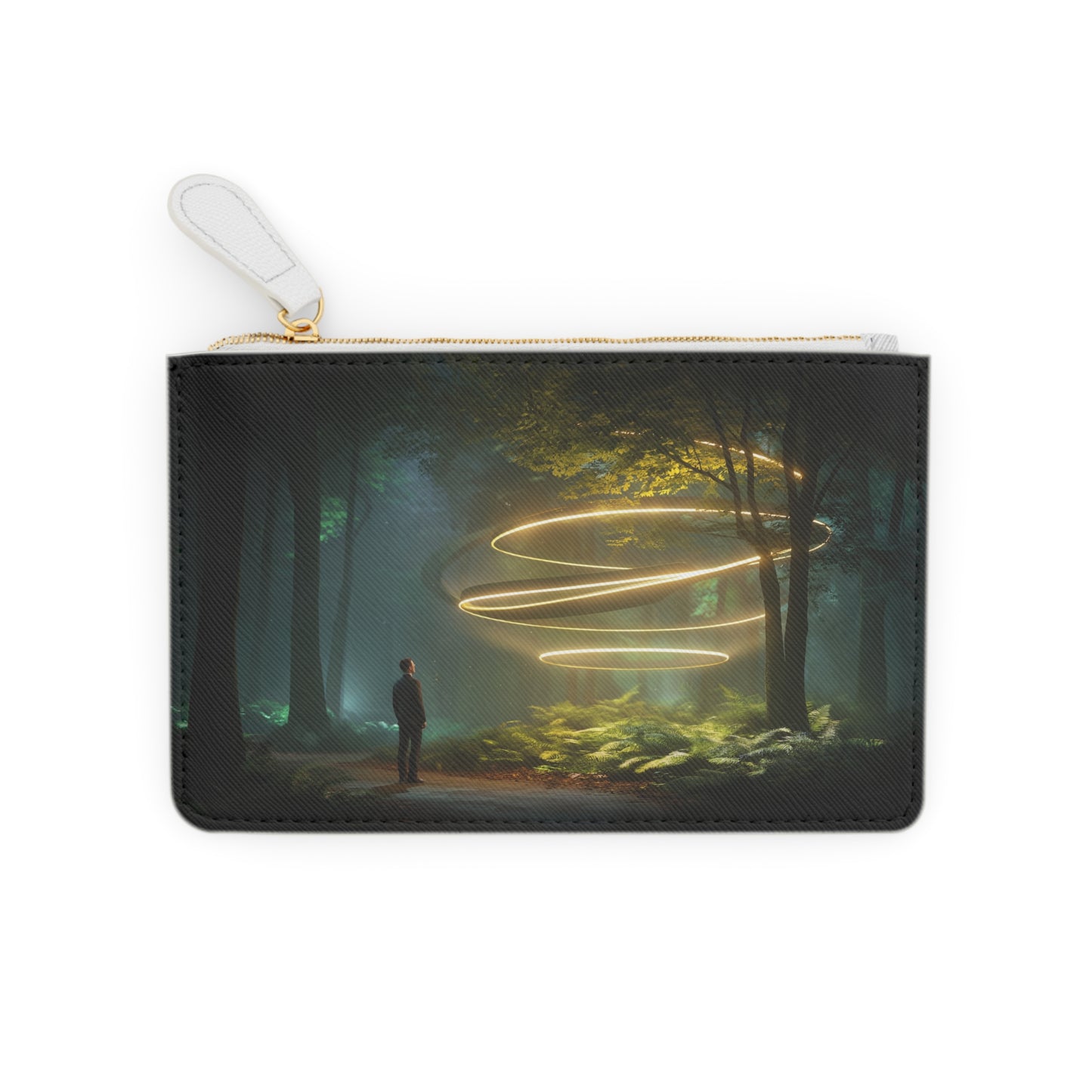 Celestial Vortex Mini Clutch Bag – Indigo Cloud Dreamscape