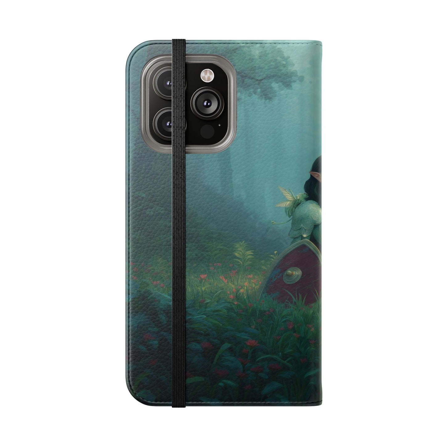 Woodland Sentinel Flip Cases – Green Knight in Misty Grove