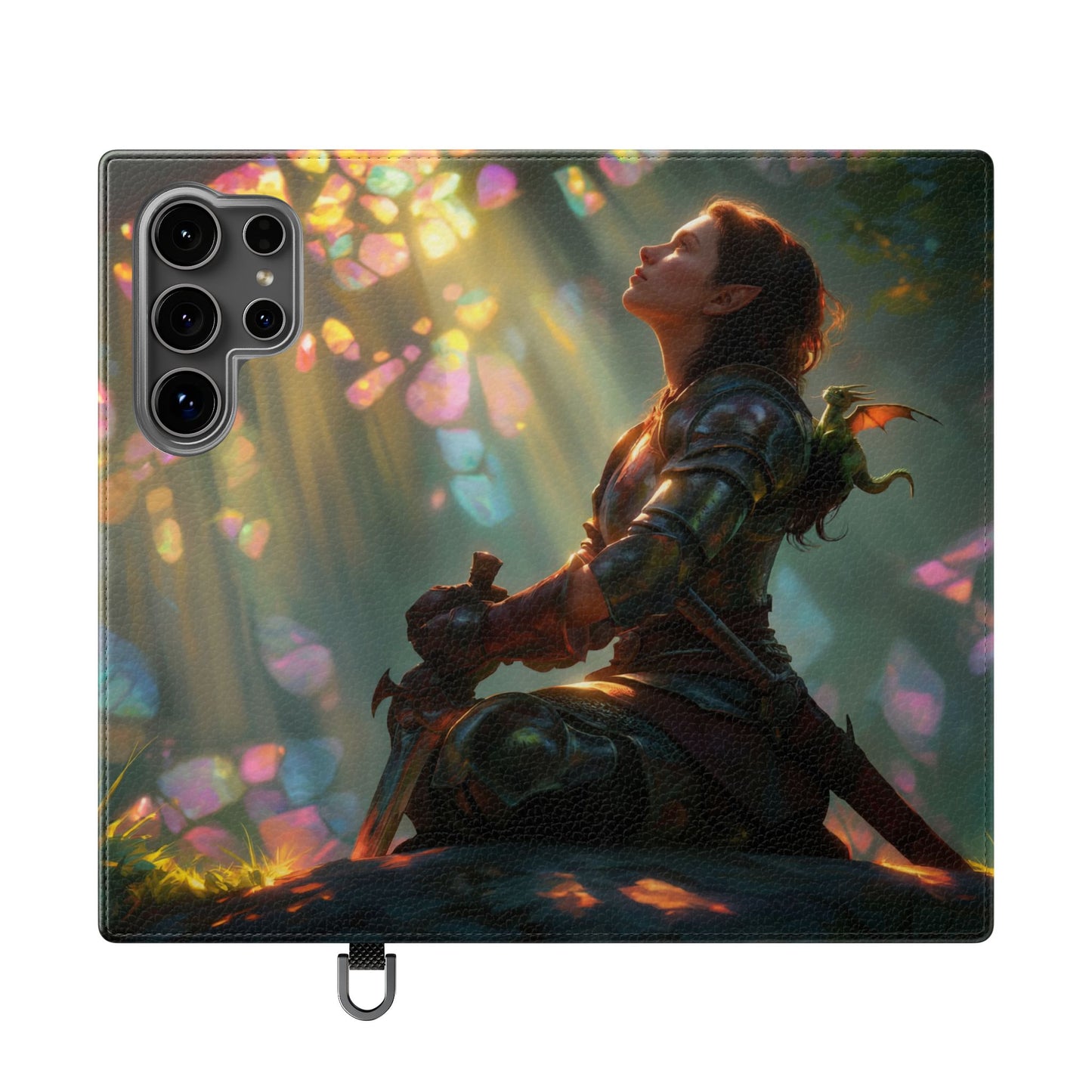 Crystal Grove Sentinel Flip Cases – Iridescent Forest Dawn Guardian