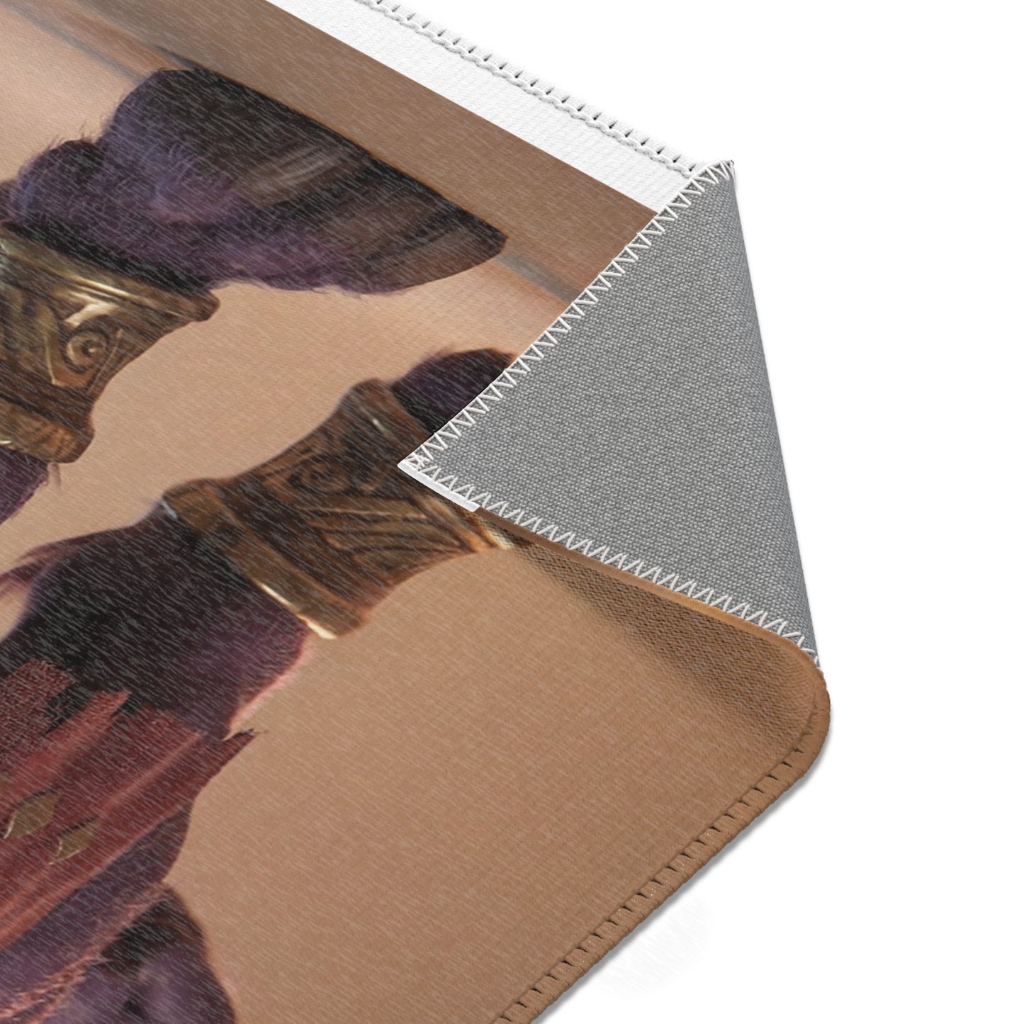 Purple Minotaur Guardian Area Rug – Warm Earth-Toned Mythic Presence