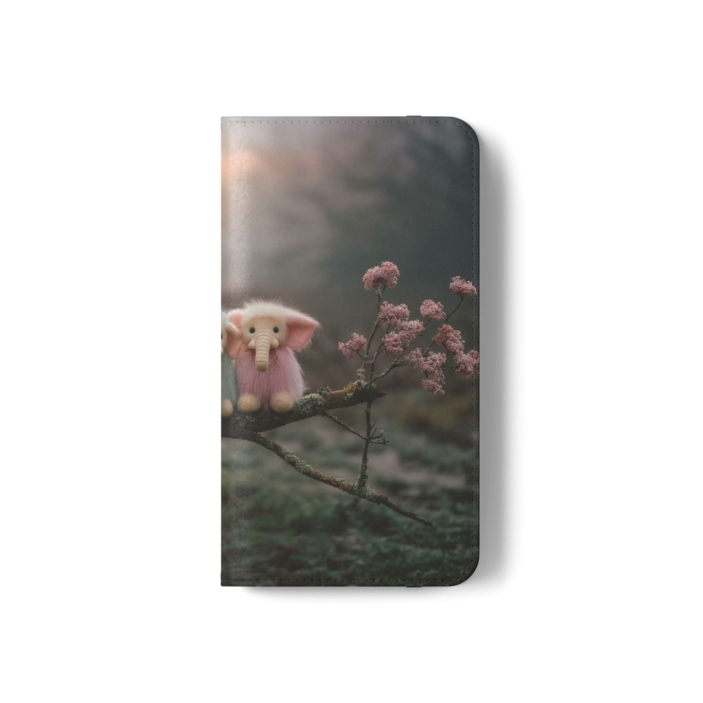 Mossy Branch Elephants Flip Cases – Pastel Fluff Guardians