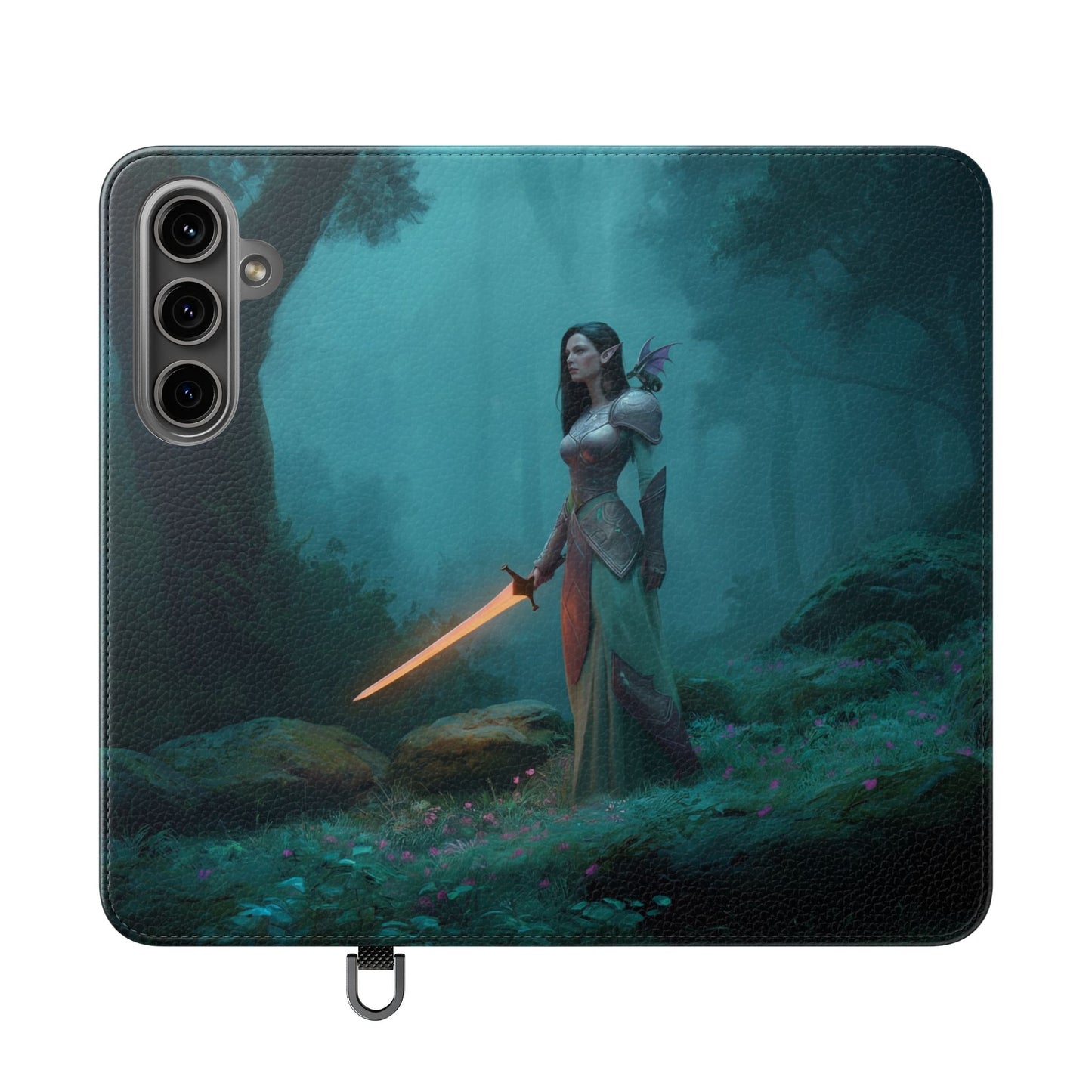 Forest Guardian Flip Cases – Elven Sentinel with Glowing Blade