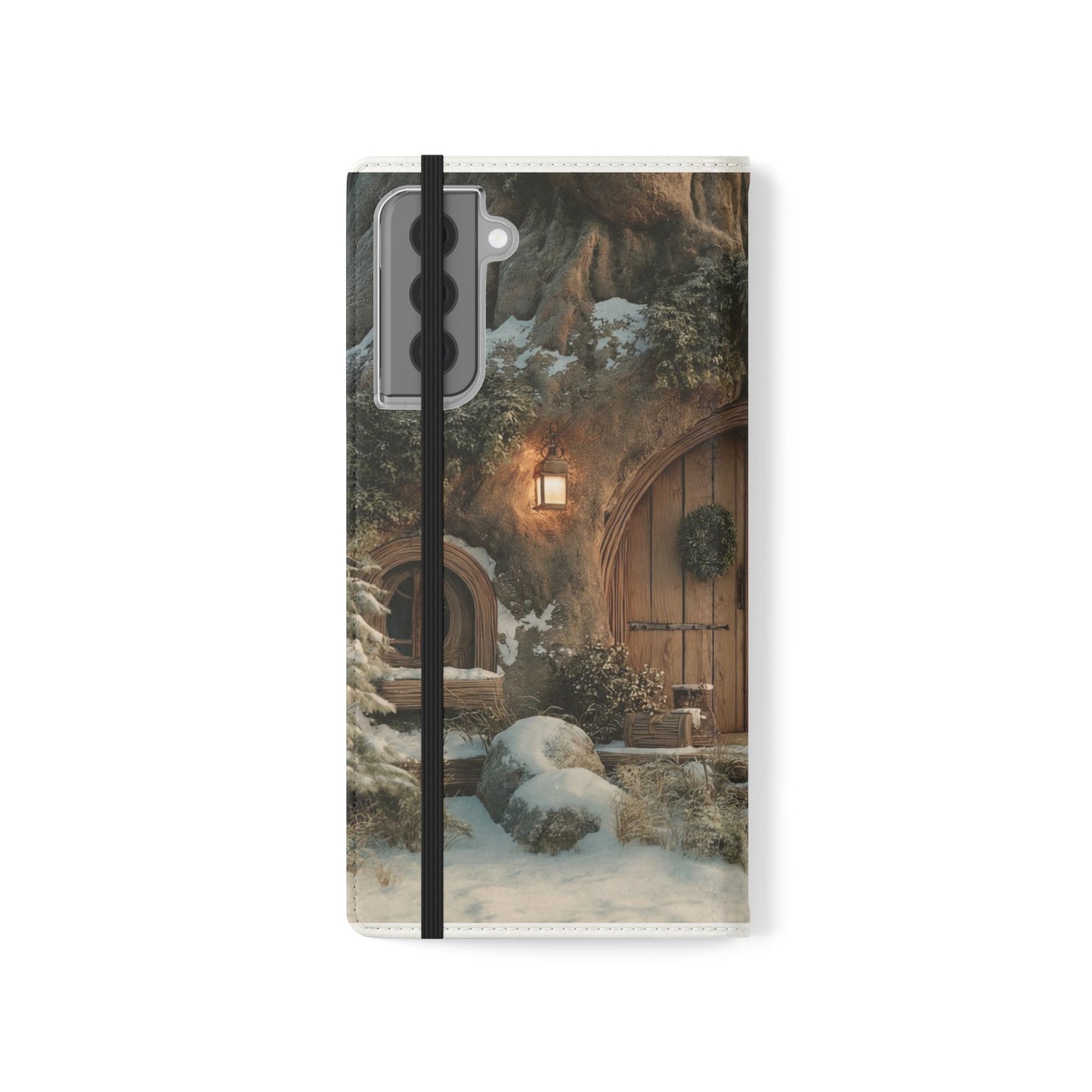 Hobbit Hole Flip Cases – Cozy Winter Doorway Scene