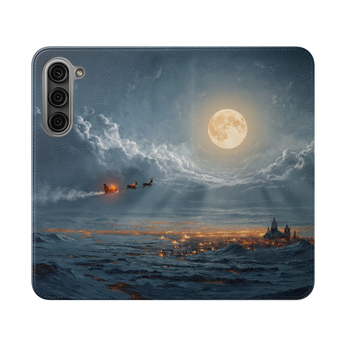 Moonlit Sleigh Flip Cases – Northern Lights Winter Journey