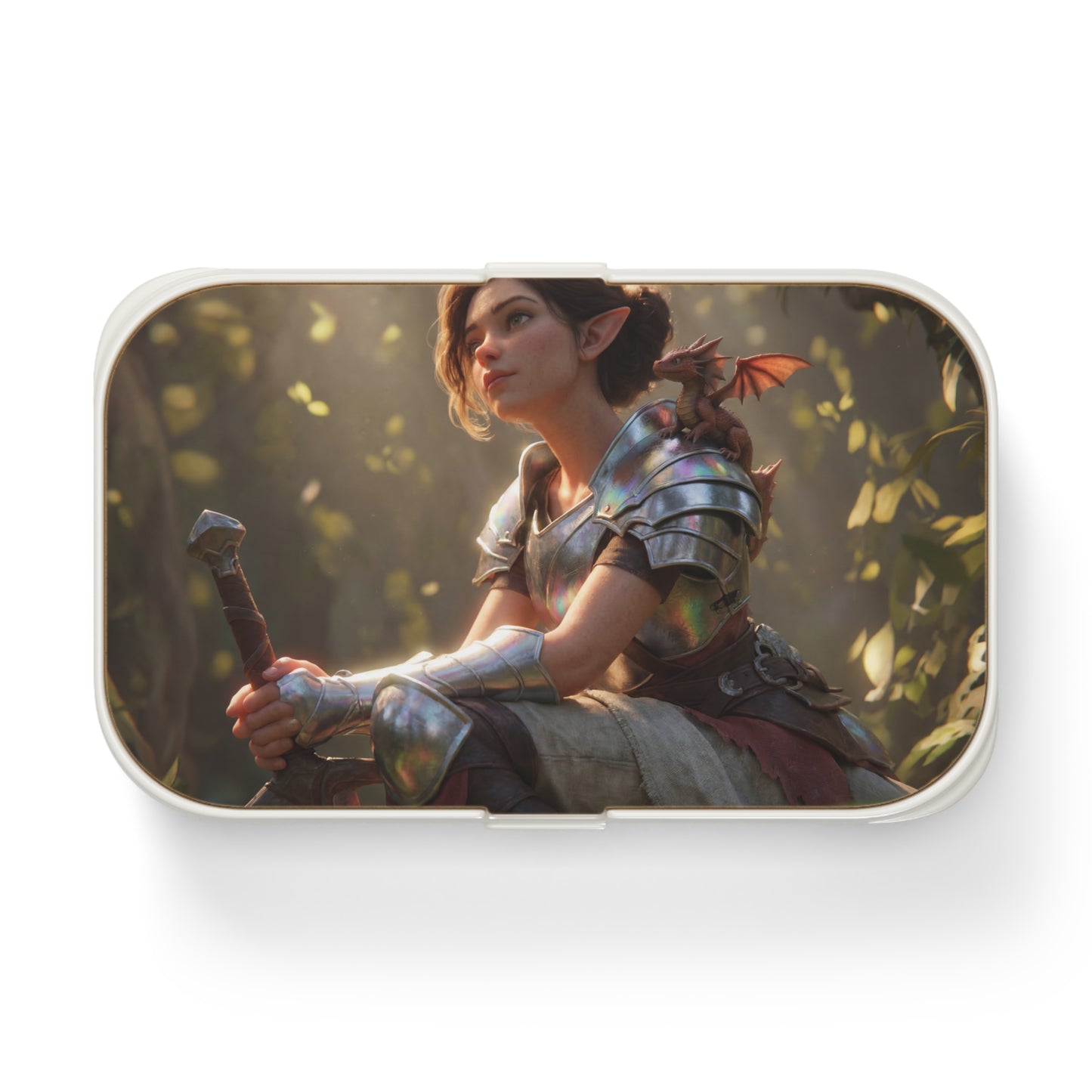 Elven Knight & Dragon Bento Lunch Box – Sunlit Grove Sentinel