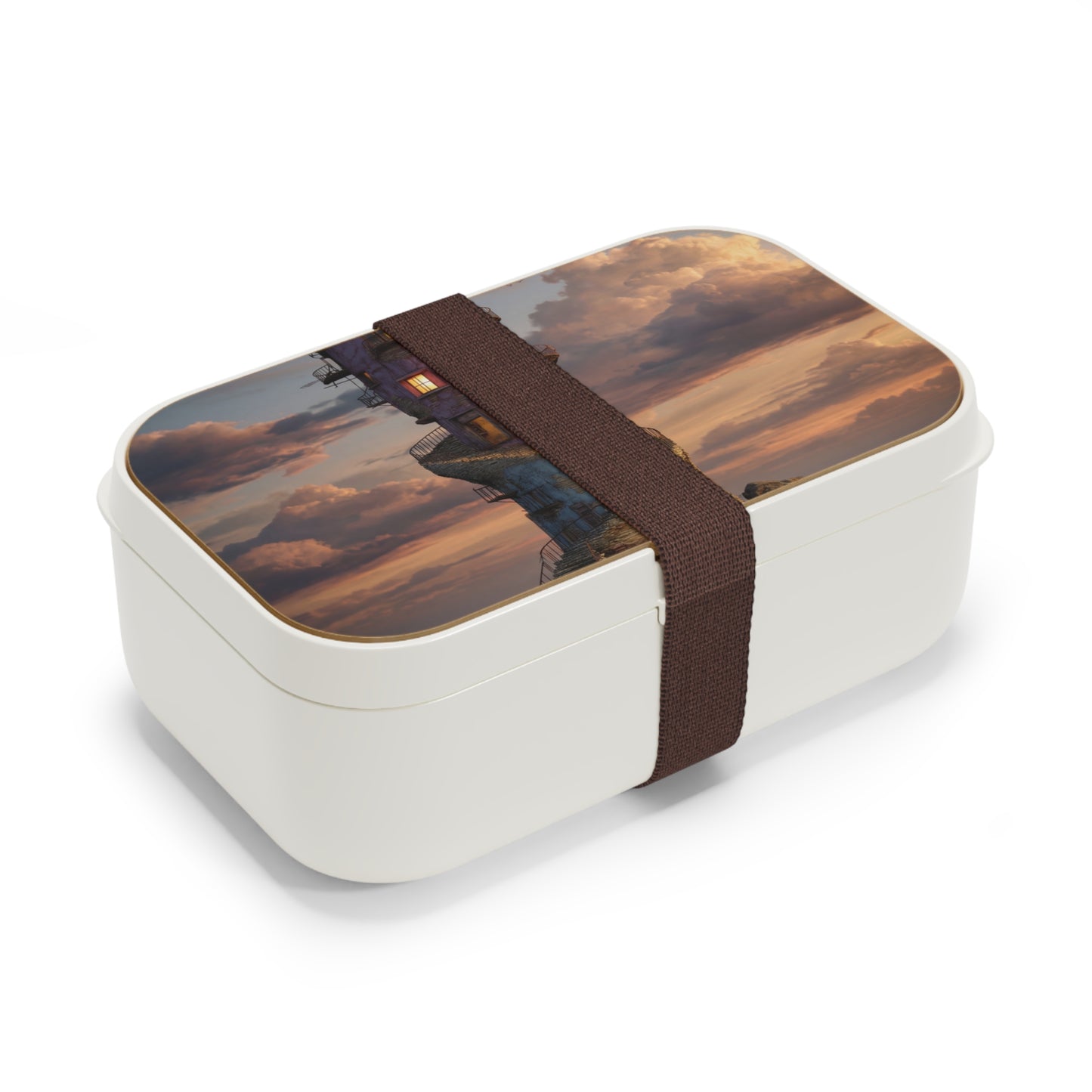 Abandoned Lighthouse Bento Lunch Box – Sunset Sentinel on the Shore