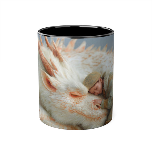Dragon Child Accent Mugs, 11oz – Frosty Guardian Embrace