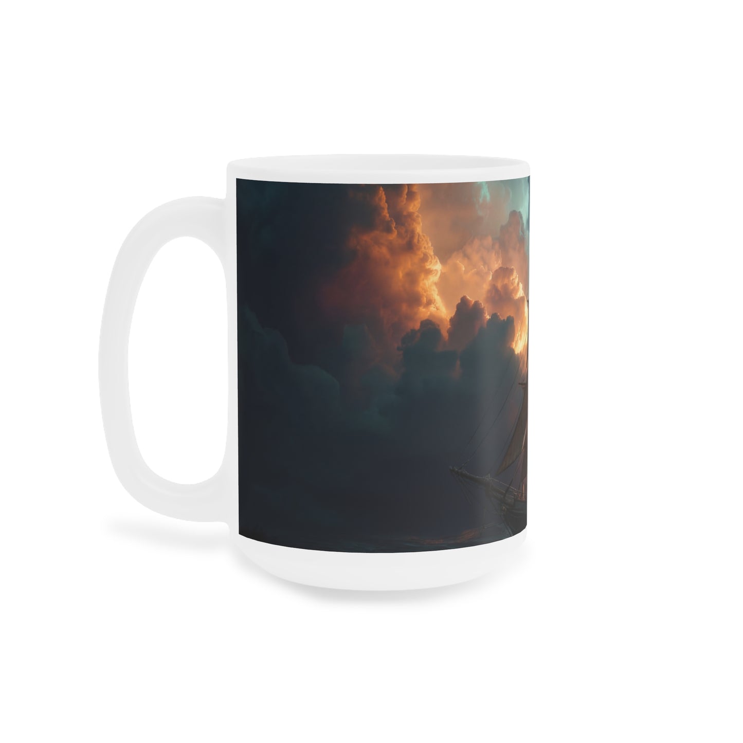 Starlit Galleon Ceramic Mugs (11oz\15oz\20oz) – Voyage Beneath the Celestial Canopy