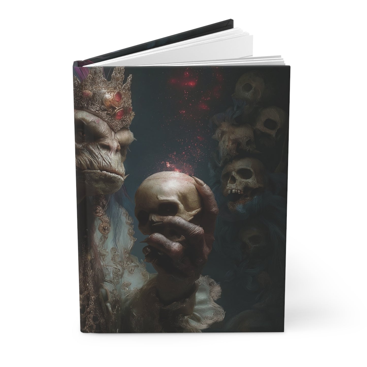 Crowned Gorilla King Hardcover Journal Matte – Throne of Skulls and Velvet Night