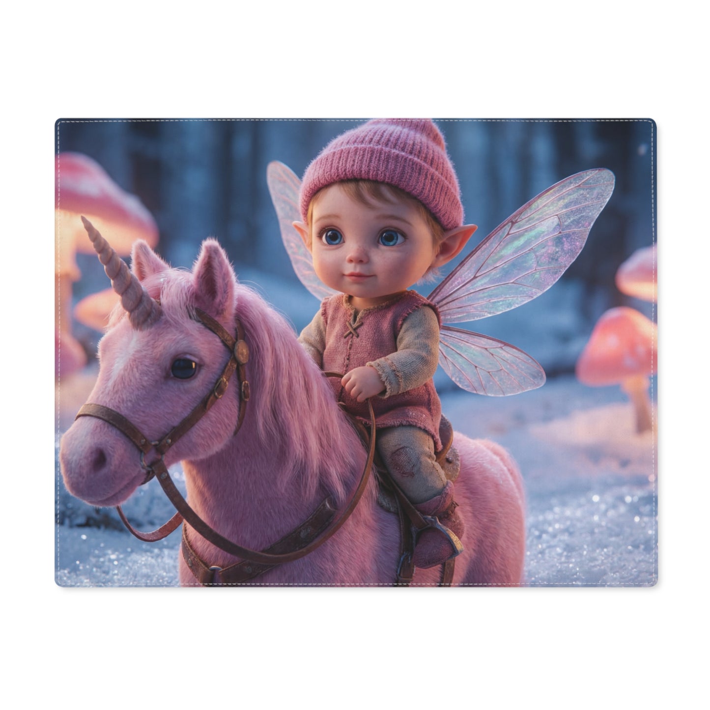 Fairy Rider Placemat – Pink Unicorn Winter Grove