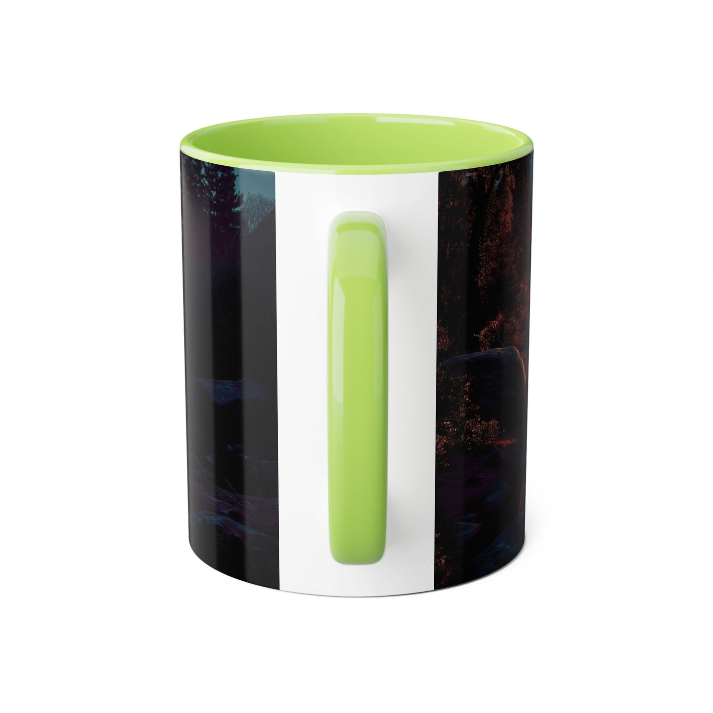 Twilight Mountain Reflection Accent Mugs, 11oz – Obsidian River Dreamscape