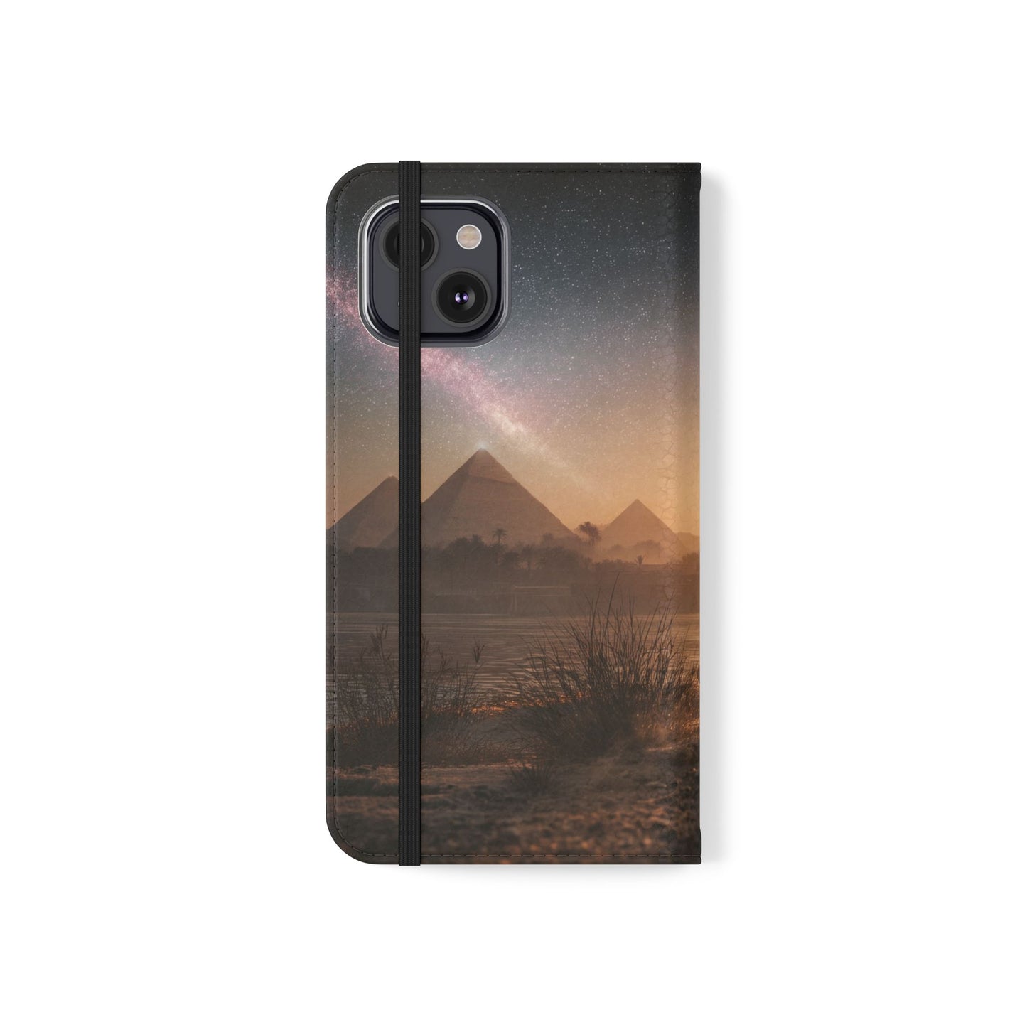 Pharaoh Cats Flip Cases – Starry Nile Guardians on the Bank