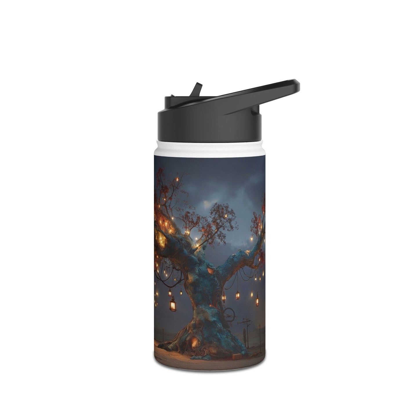 Lantern Tree Stainless Steel Water Bottle, Standard Lid – Desert Night’s Whispering Grove