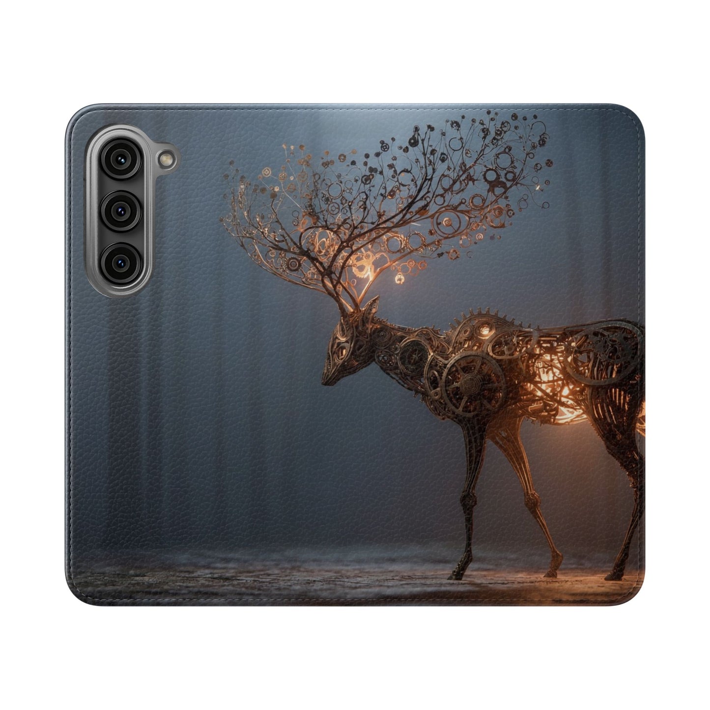 Mechanical Deer Flip Cases – Gears and Twilight Forest Guardian