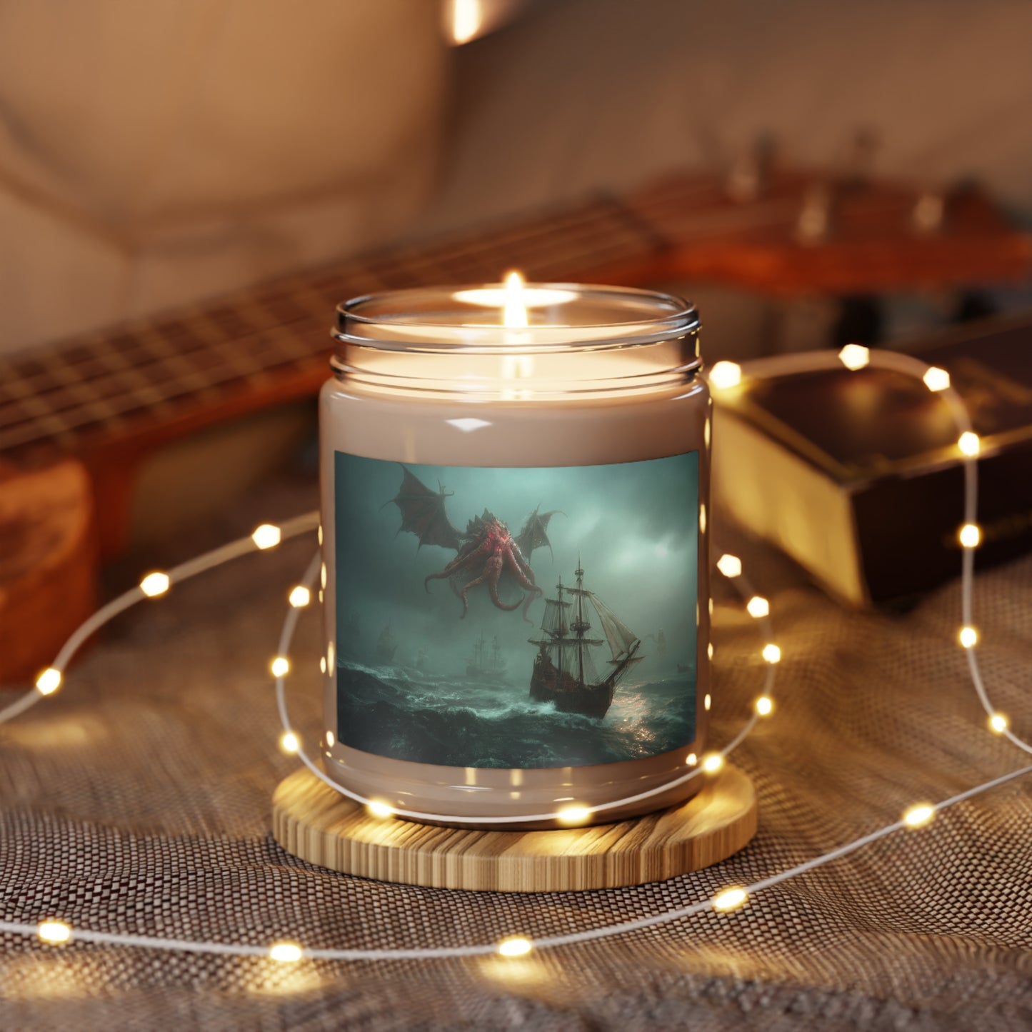 Leviathan’s Wrath Scented Soy Candles with White Lid, 9oz – Storm-Soaked Seascape