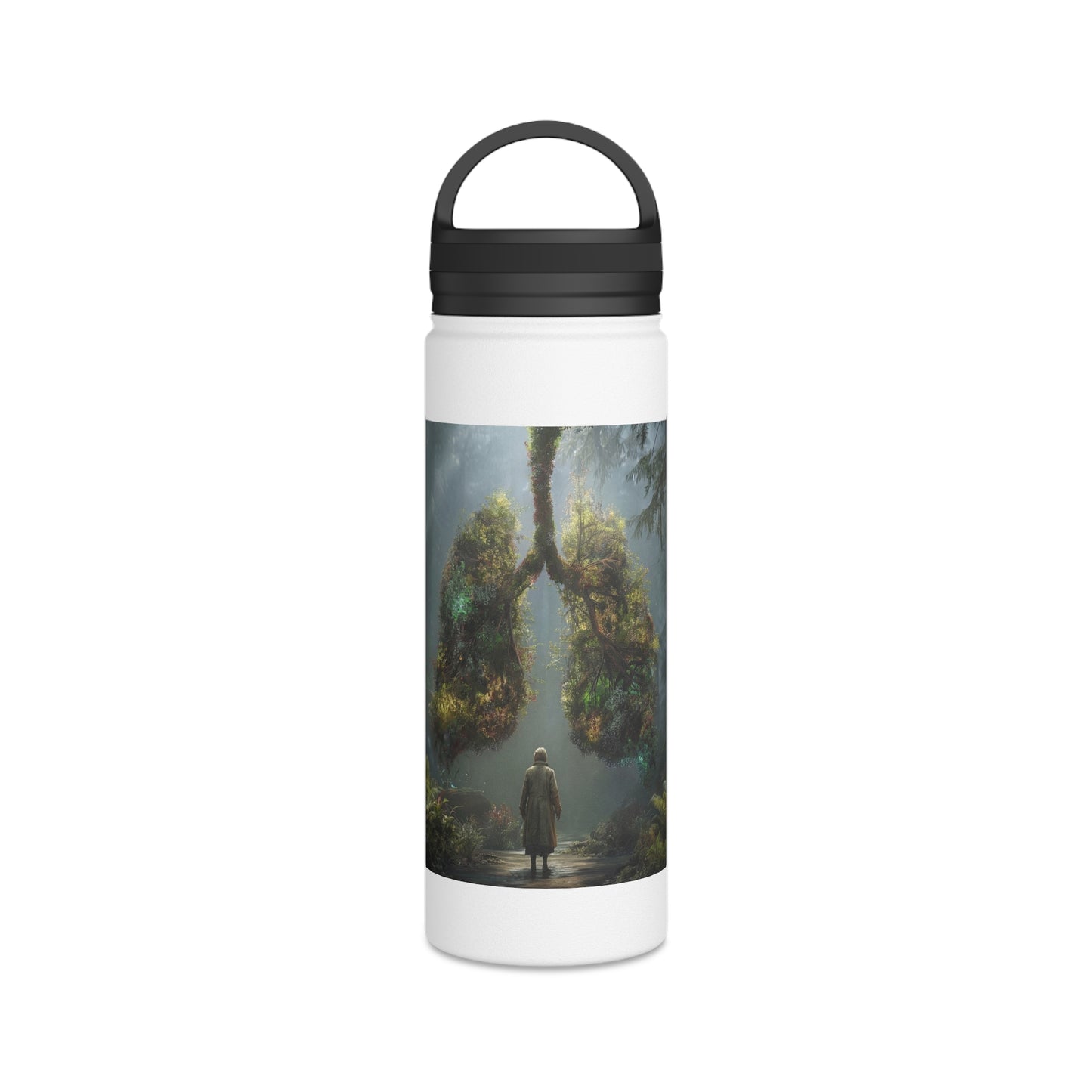 Lungs of the Wild Stainless Steel Water Bottle, Handle Lid – Breath of the Ancient Grove