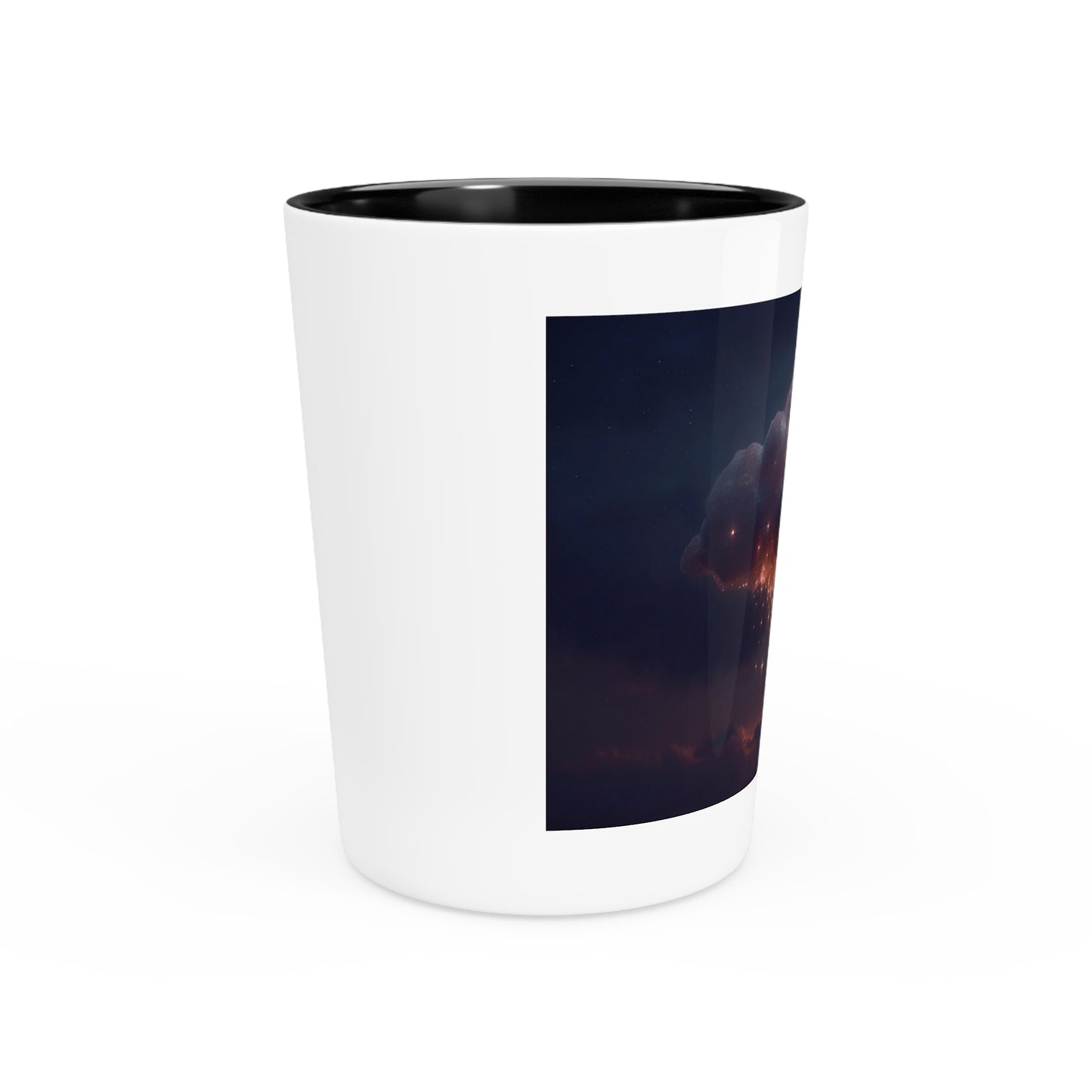 Celestial Vortex Shot Glass – Indigo Cloud Dreamscape