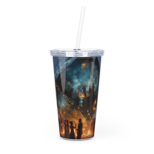 Celestial Cube Tumbler with Straw – Portal to a Starlit Ritual