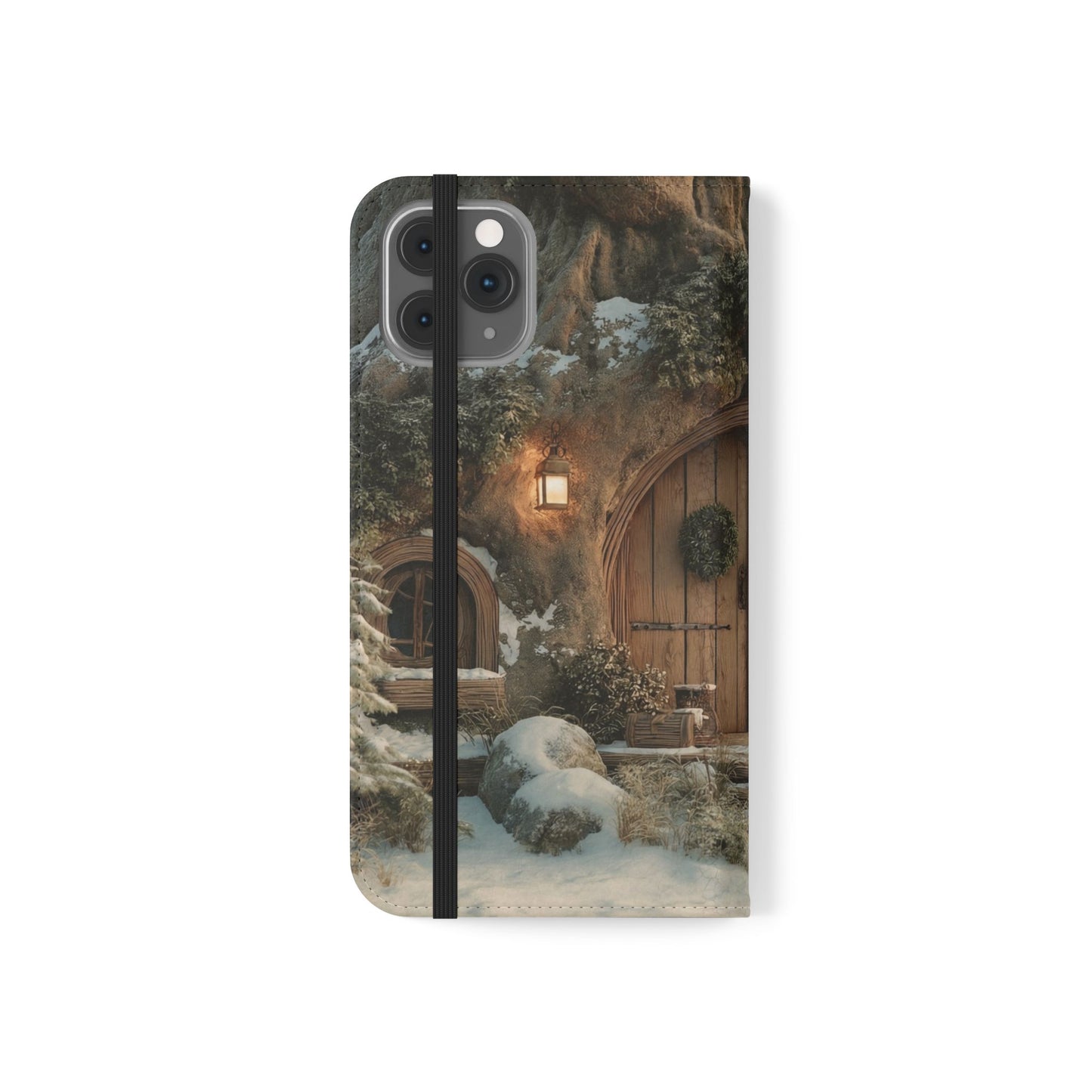 Hobbit Hole Flip Cases – Cozy Winter Doorway Scene