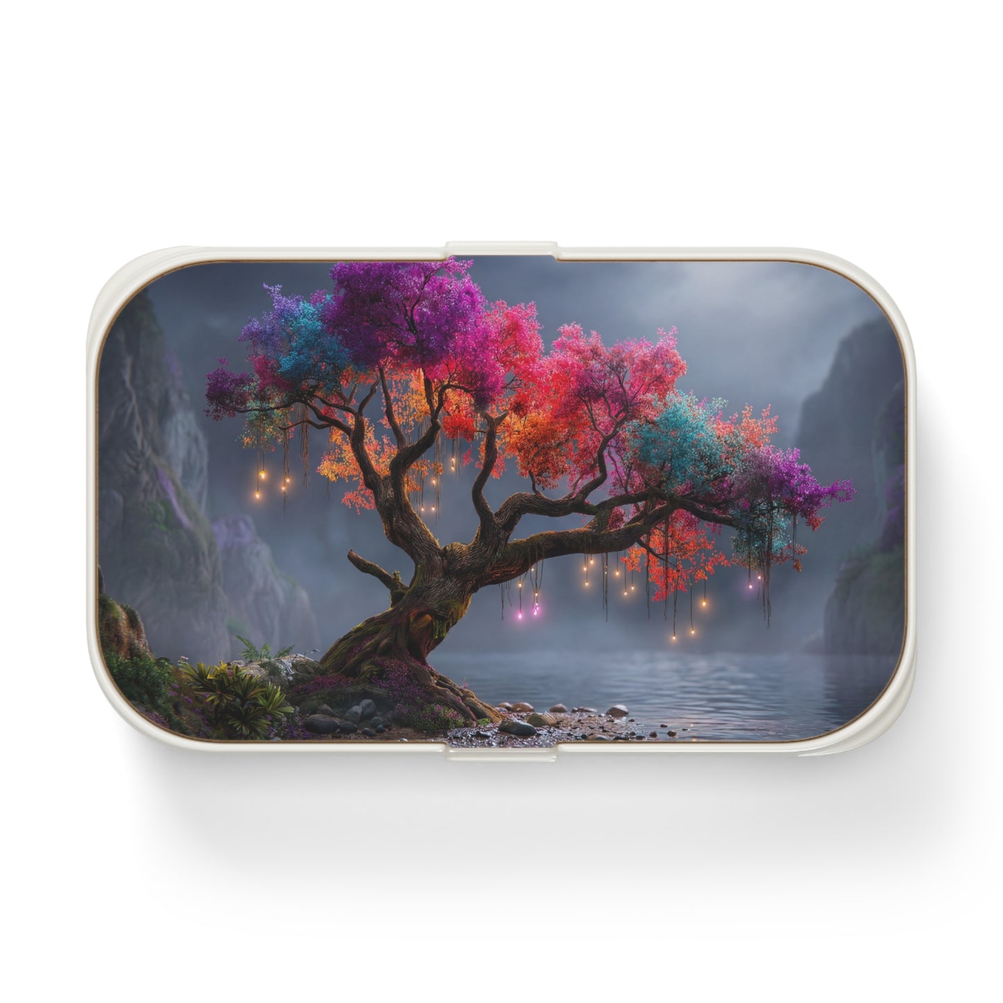 Rainbow Tree Bento Lunch Box – Twilight Whimsy by the Water’s Edge