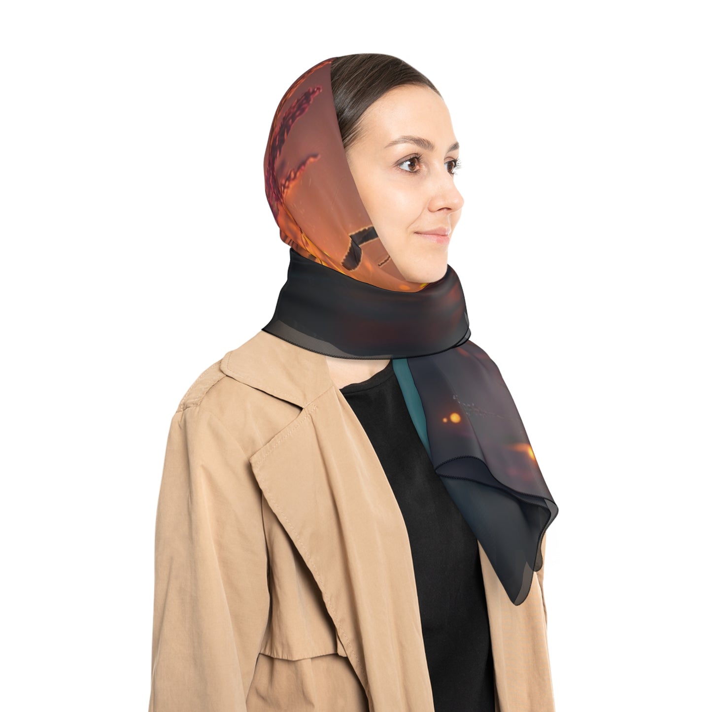Luminescent Dragonfly Poly Scarf – Twilight Meadow Glow