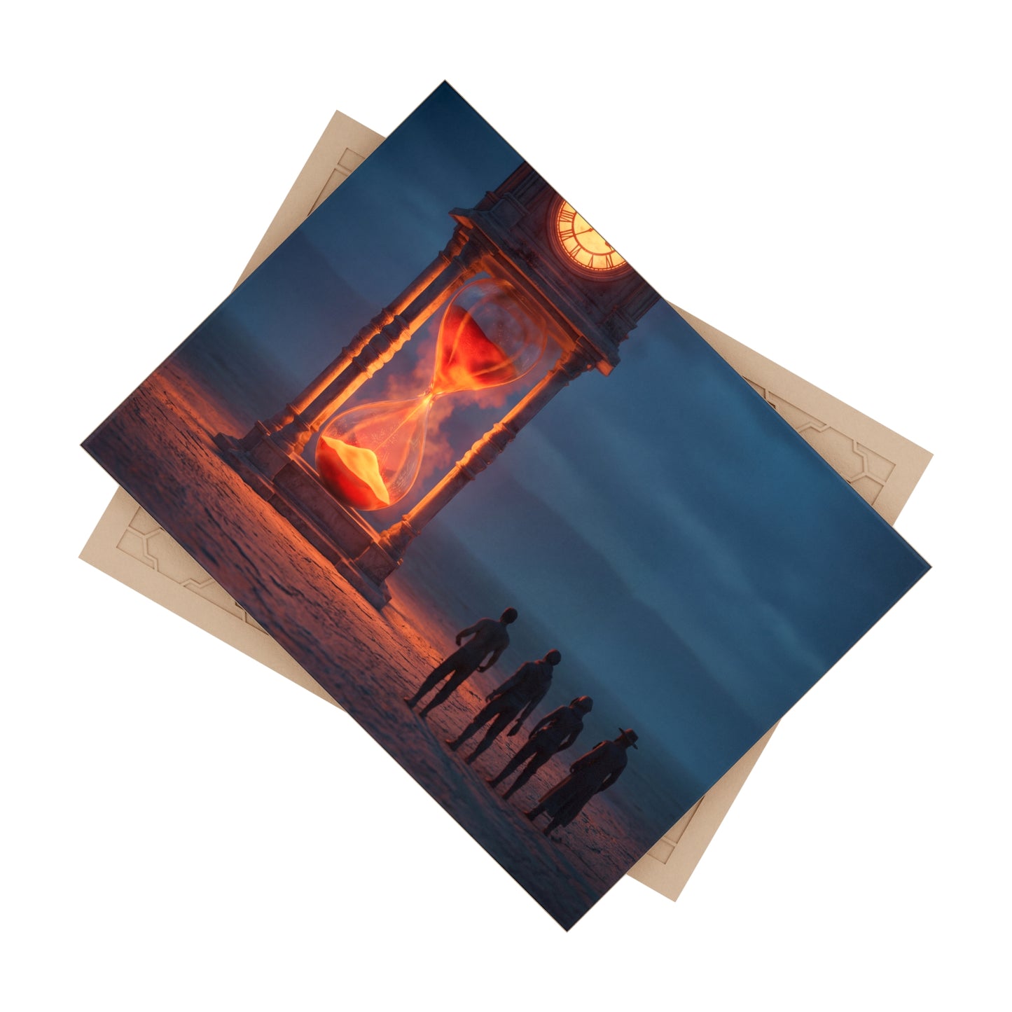 Hourglass Monument Ceramic Photo Tile – Witnessing Time’s Final Sandfall