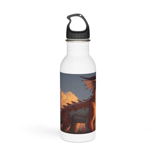 Sunset Dragon Stainless Steel Water Bottle – Warm Ember Guardian