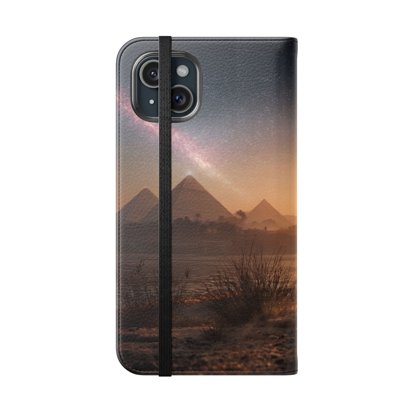 Pharaoh Cats Flip Cases – Starry Nile Guardians on the Bank