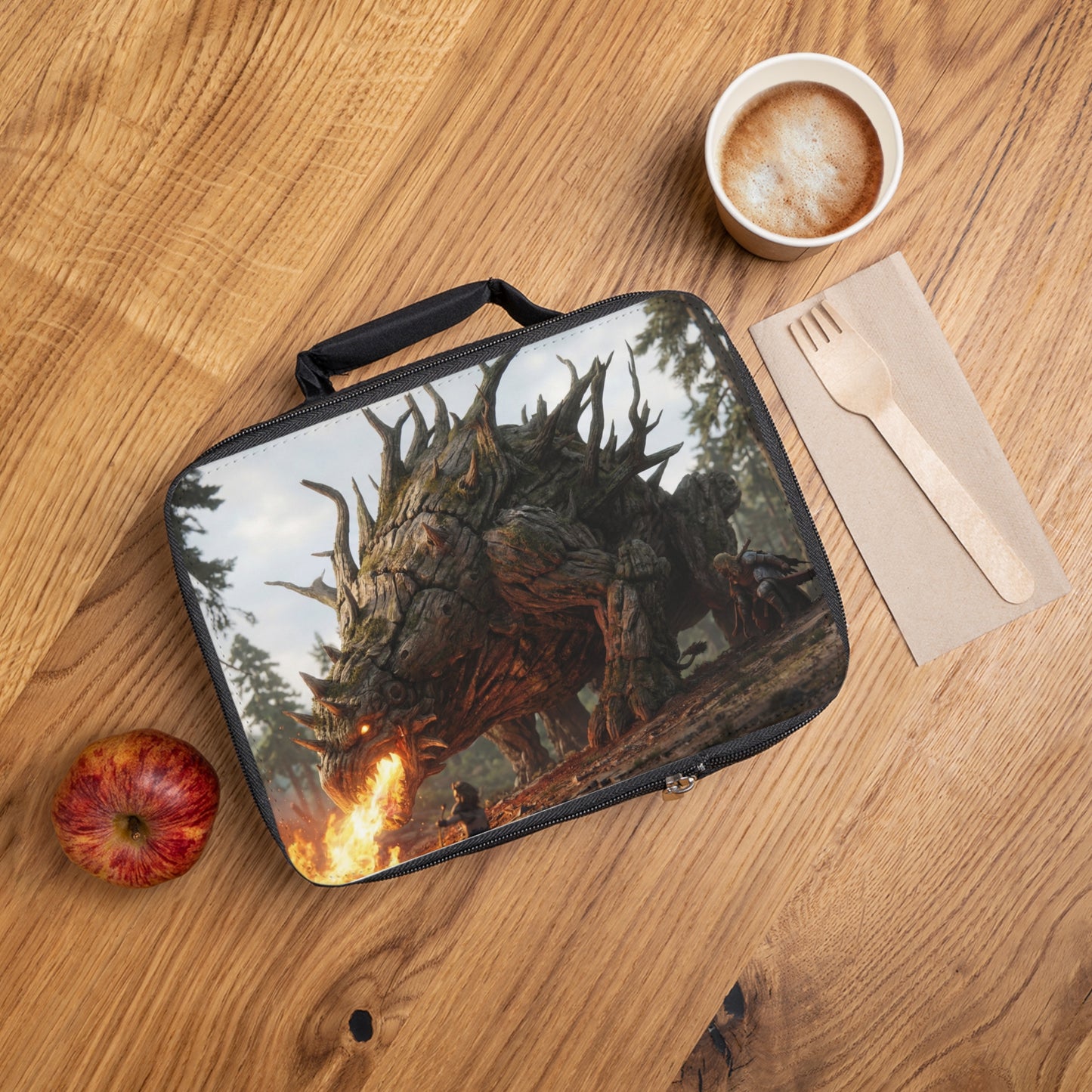 Ancient Wood Dragon Lunch Bag – Forest Guardian Battle Scene