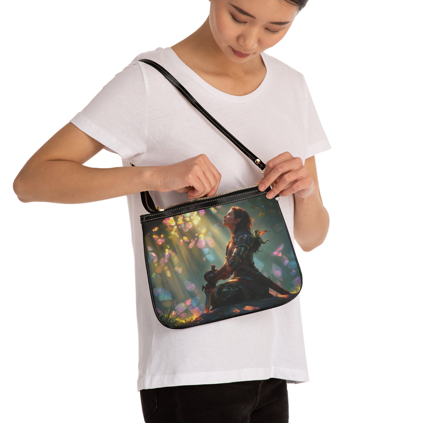 Elven Sentinel Small Shoulder Bag – Sunbeam Sanctuary in Armor