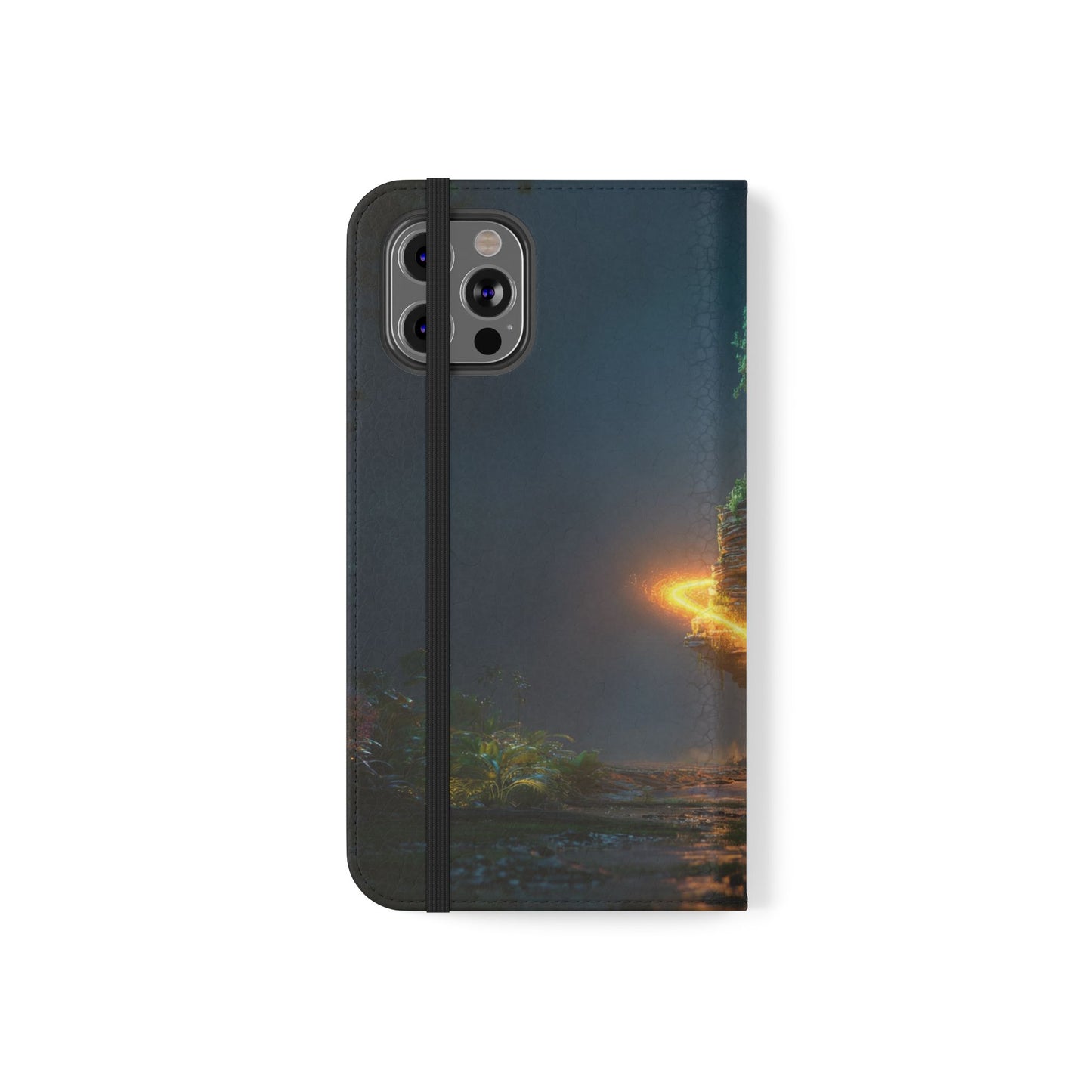 Luminous Floating Island Flip Cases – Amber Twilight Sanctuary